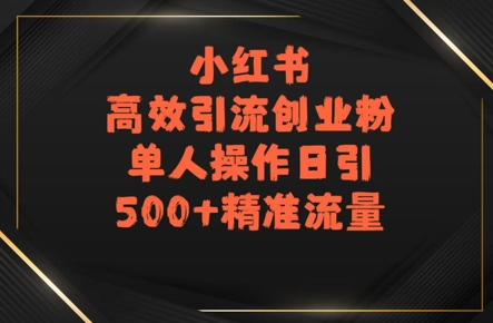 小红书高效引流创业粉，单人操作日引500+精准流量-零界教育