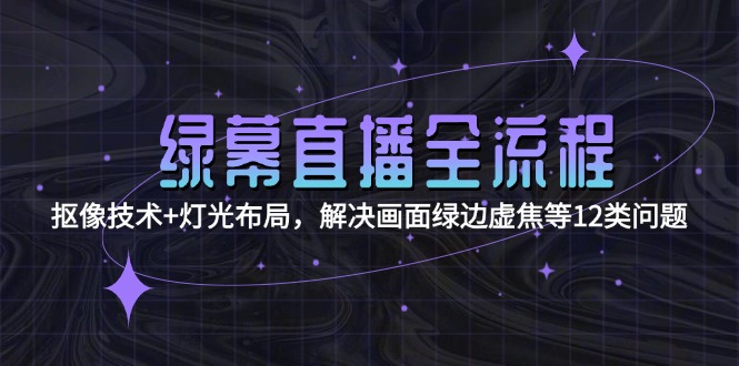 （15044期）绿幕直播全流程：抠像技术+灯光布局，解决画面绿边虚焦等12类问题-零界教育
