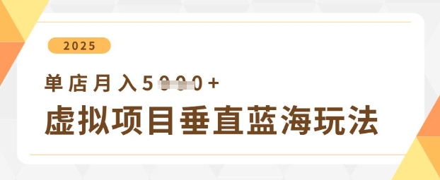 虚拟项目垂直玩法，实现单店月入5k+-零界教育
