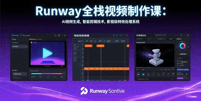 （15515期）Runway全栈视频制作课：AI视频生成，智能剪辑技术，影视级特效处理系统-零界教育