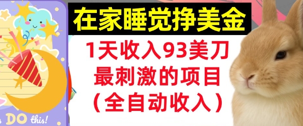 在家挣美金，1天收入93刀，最刺激的项目，0门槛，自动收入(首次公开)-零界教育