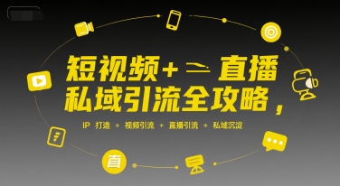 短视频+直播私域引流全攻略，IP打造 +视频引流 +直播引流 +私域沉淀-零界教育