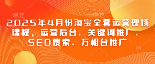 2025年4月份淘宝全套运营现场课程，运营后台、关键词推广、SEO搜索、万相台推广-零界教育