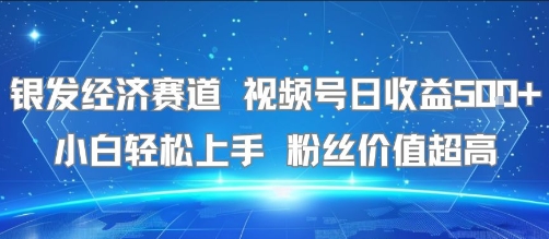 银发经济赛道 视频号日收益5张+ 小白轻松上手  粉丝价值超高-零界教育