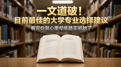 付费文章：一文道破！目前最佳的大学专业选择建议，看完你就心里彻底踏实明朗了-零界教育