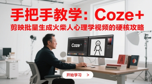 手把手教学：Coze + 剪映批量生成火柴人心理学视频的硬核攻略-零界教育