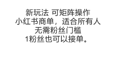 可矩阵操作，小红书商单新玩法，适合所有人，无需粉丝门槛，1粉丝也可以接单-零界教育