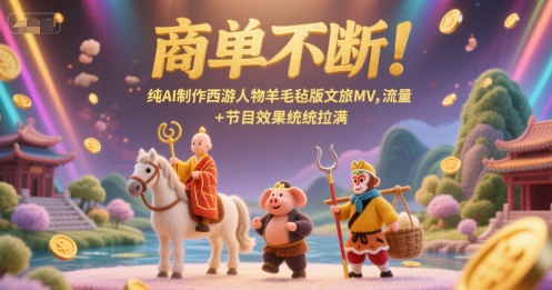 商单不断！纯AI制作西游人物羊毛毡版文旅MV，流量+节目效果统统拉满-零界教育