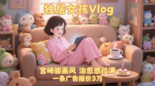 单个账号涨粉71W！用AI制作独居女孩Vlog，宫崎骏画风，治愈感拉满，一条广告报价3W-零界教育