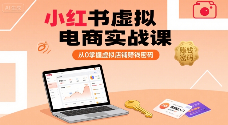 小红书虚拟电商实战课，从0掌握虚拟店铺賺钱密码-零界教育