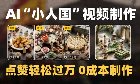 爆款1000W+播放微缩景观迷你小人国AI视频0成本制作全流程教学-零界教育