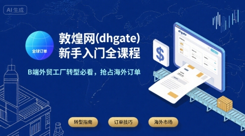 敦煌网(dhgate)新手入门全课程，B端外贸工厂转型必看，抢占海外订单-零界教育