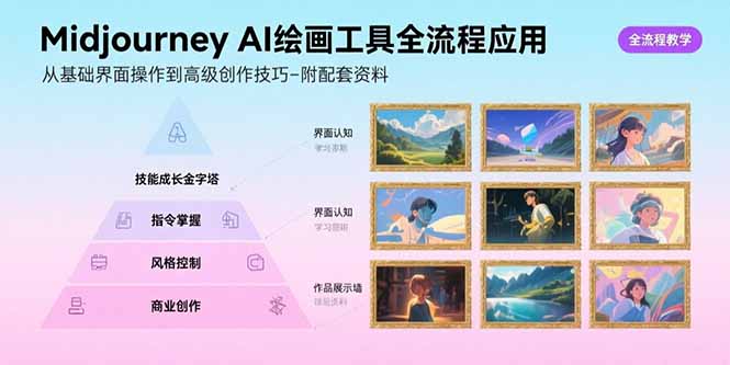 （15628期）Midjourney AI绘画工具全流程应用，从基础界面操作到高级创作-附配套资料-零界教育