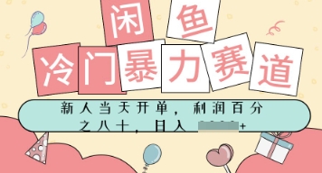 闲鱼冷门暴力赛道，新人当天开单，门槛低，日入多张-零界教育