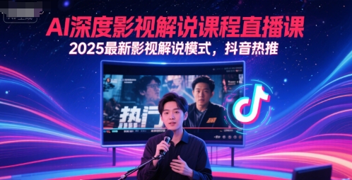 AI深度影视解说课程直播课，2025最新影视解说模式，抖音热推-零界教育