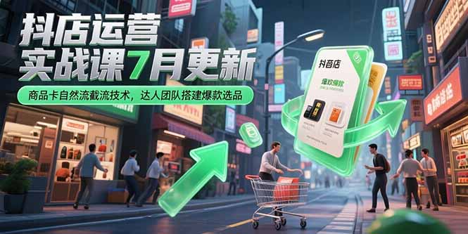 （15329期）抖店运营实战课7月更新，商品卡自然流截流技术，达人团队搭建爆款选品-零界教育