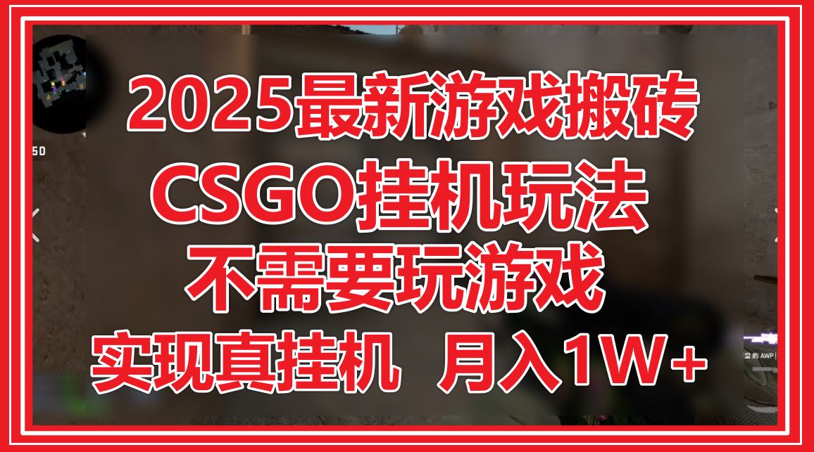 （14743期）2025最新游戏搬砖，CSGO挂机，不需要玩游戏，实现真挂机，月入1W+-零界教育