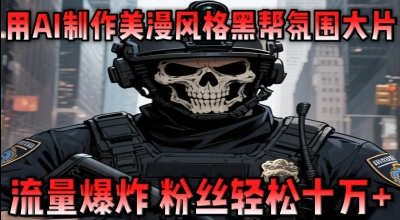 用AI制作美漫风格黑帮氛围大片，流量爆炸，粉丝轻松十W+-零界教育