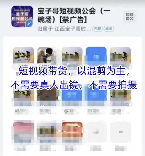 宝子哥头部团队短视频带货，以混剪为主，不需要真人出镜，不需要拍摄-零界教育