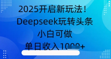 2025开启新玩法！Deepseek玩转头条，小白可做，单日收入几张-零界教育