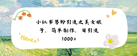 小红书男粉引流项目之美女账号6，简单制作，条条爆款原创，不违规-零界教育